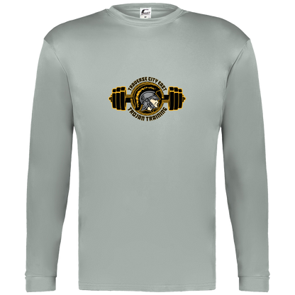 tc-trojans-ems-training-logo-c2-mens-performance-long-sleeve-tee — Silver — Front — source sha256 a434900cff333ff5cf6697b688db2fc69615cb4b255833e7ea59c4547bee0842 — Color position 3