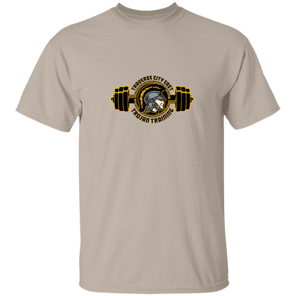 tc-trojans-ems-training-logo-gildan-5-3-oz-t-shirt — Sand — Front — source sha256 a69e0f8beb55c07222e534a60345f0c8da2116f3fa9f77addb1500912af54a6a — Color position 1