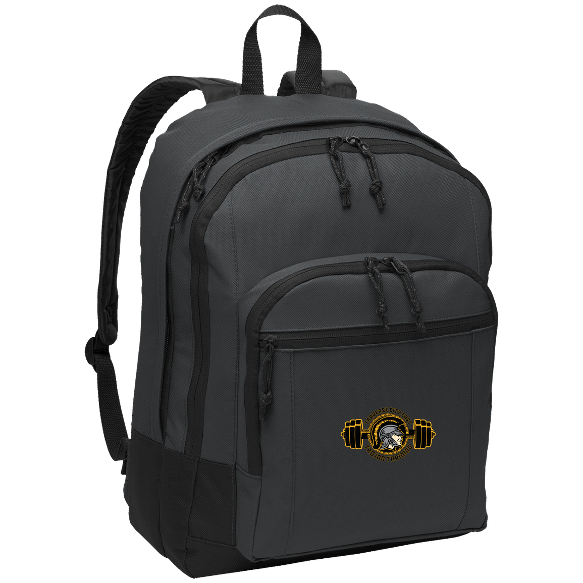 tc-trojans-ems-training-logo-port-authority-basic-backpack — Dark Charcoal — Front — source sha256 b423c6b05fd0912d173702e59b85bf12318410cf17f5b9d6bc6b13ca84d8689f — Color position 2