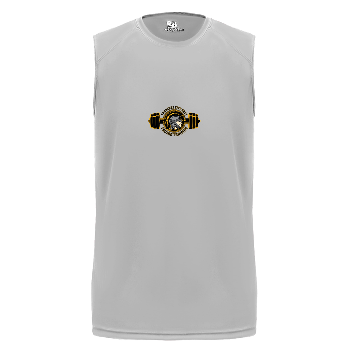tc-trojans-ems-training-logo-badger-b-core-sleeveless-performance-tee — Silver — Front — source sha256 b63a73bb3ba297a085b3171022868593ea11cd4fbf45b0221765a27e30c7791f — Color position 3
