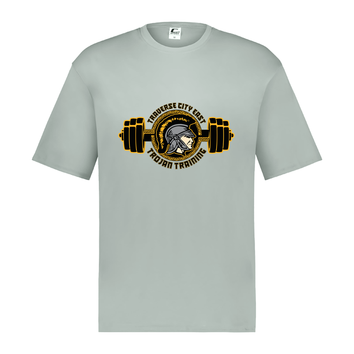 tc-trojans-ems-training-logo-c2-mens-performance-short-sleeve-tee — Silver — Front — source sha256 c0247e67d579d3a10c5cc94830a3f295f5569be67c33e5919218f963b09d4cbc — Color position 3
