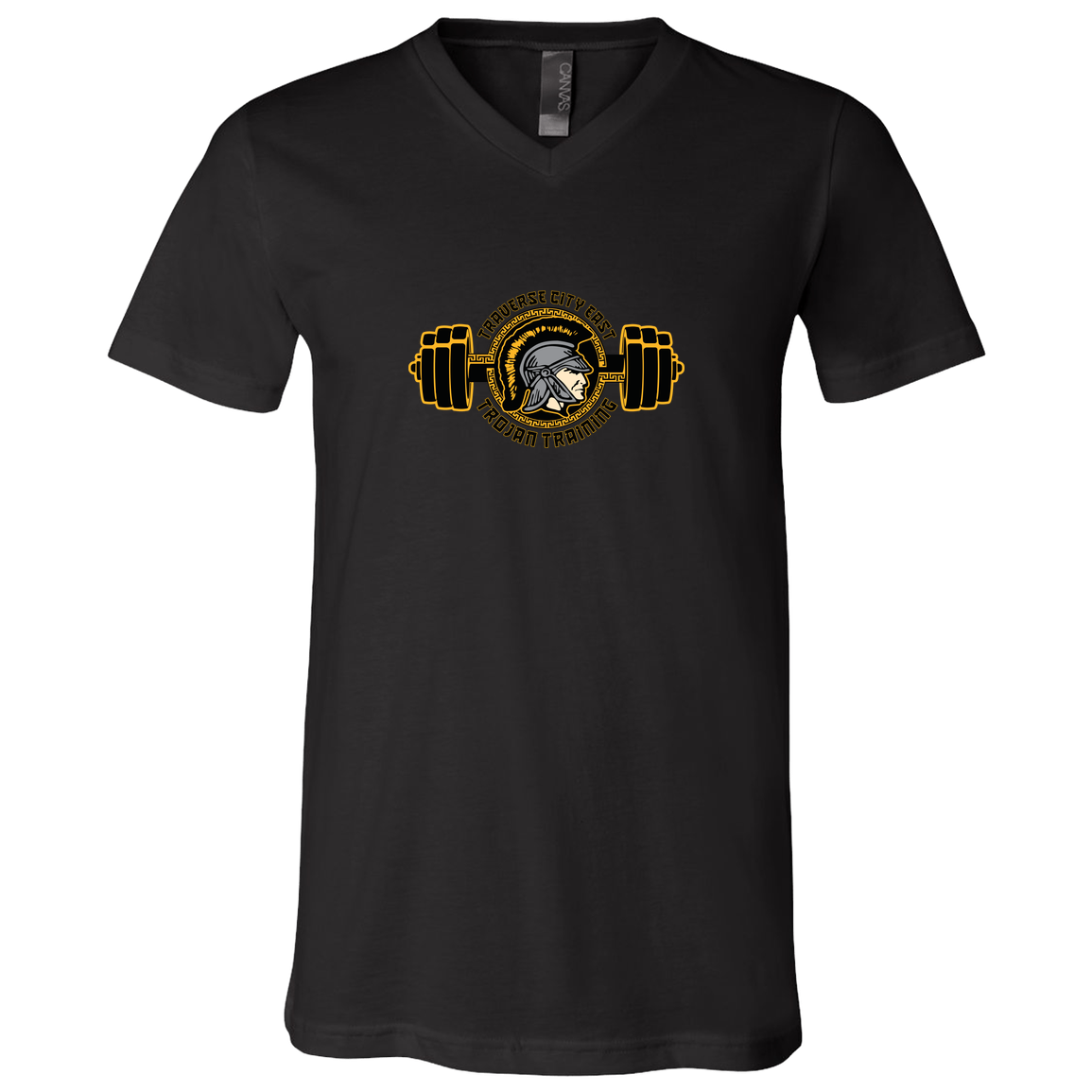 tc-trojans-ems-training-logo-bella-canvas-unisex-jersey-ss-v-neck-t-shirt — Black — Front — source sha256 c1938e7110149b34d694ca00422903136241d0aae44e78f1f8da3fa9f1cc66de — Color position 2