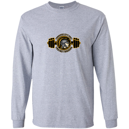 tc-trojans-ems-training-logo-gildan-youth-ls-t-shirt — Sport Grey — Front — source sha256 c1dd7fd9d8208afbfd88356a5448baf114b1c6217a94153b0b86ee0e402cecff — Color position 1