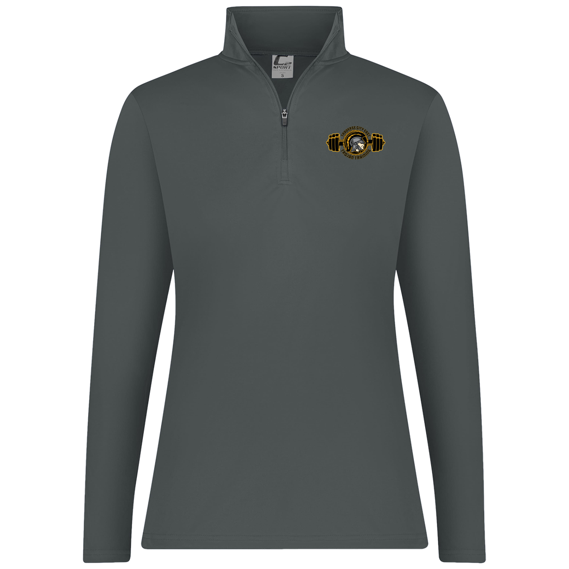 tc-trojans-ems-training-logo-c2-womens-1-4-zip-pullover — Graphite — Front — source sha256 d2a518d35eb37b296f8c45bbc1b34f6e1b48c5ff1520e462518c3ca32cb2716c — Color position 4