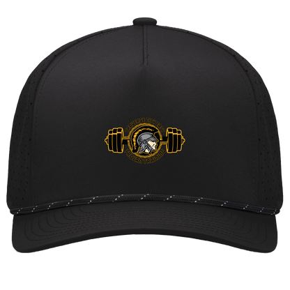tc-trojans-ems-training-logo-pacific-headwear-weekender-perforated-snapback-cap — Black/Black — Front — source sha256 e6550c34f6ab11783ee9d875ae07ba18c604e56890f79bc21fae273b50ae525f — Color position 1
