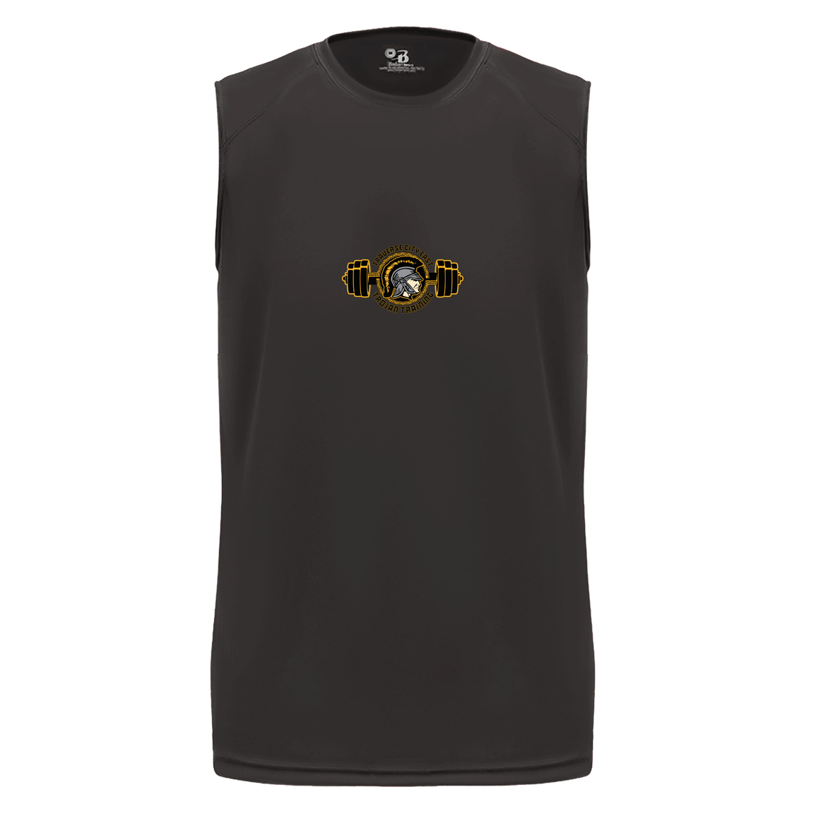 tc-trojans-ems-training-logo-badger-b-core-sleeveless-performance-tee — Black — Front — source sha256 fc01c73fd7965a8cb10937c0e577488a161f5a152ce96c333bdc6881864c6091 — Color position 1