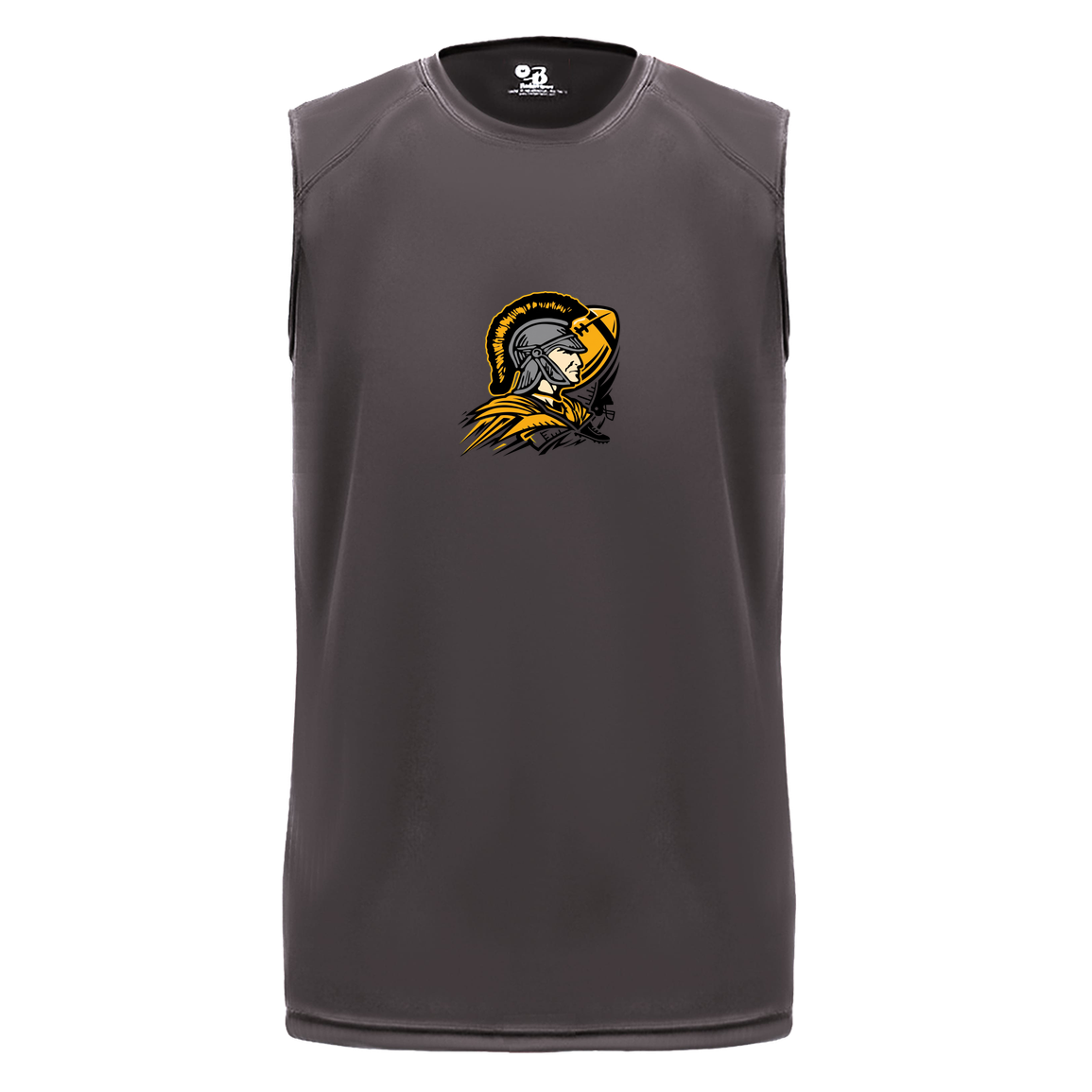 tc-trojans-football-graphic-v2-badger-b-core-sleeveless-performance-tee — Graphite — Front — source sha256 0a6efb73306d9814fc04260e502330f83a2741cdc0aa4f180847e2e8339cd72c — Color position 2