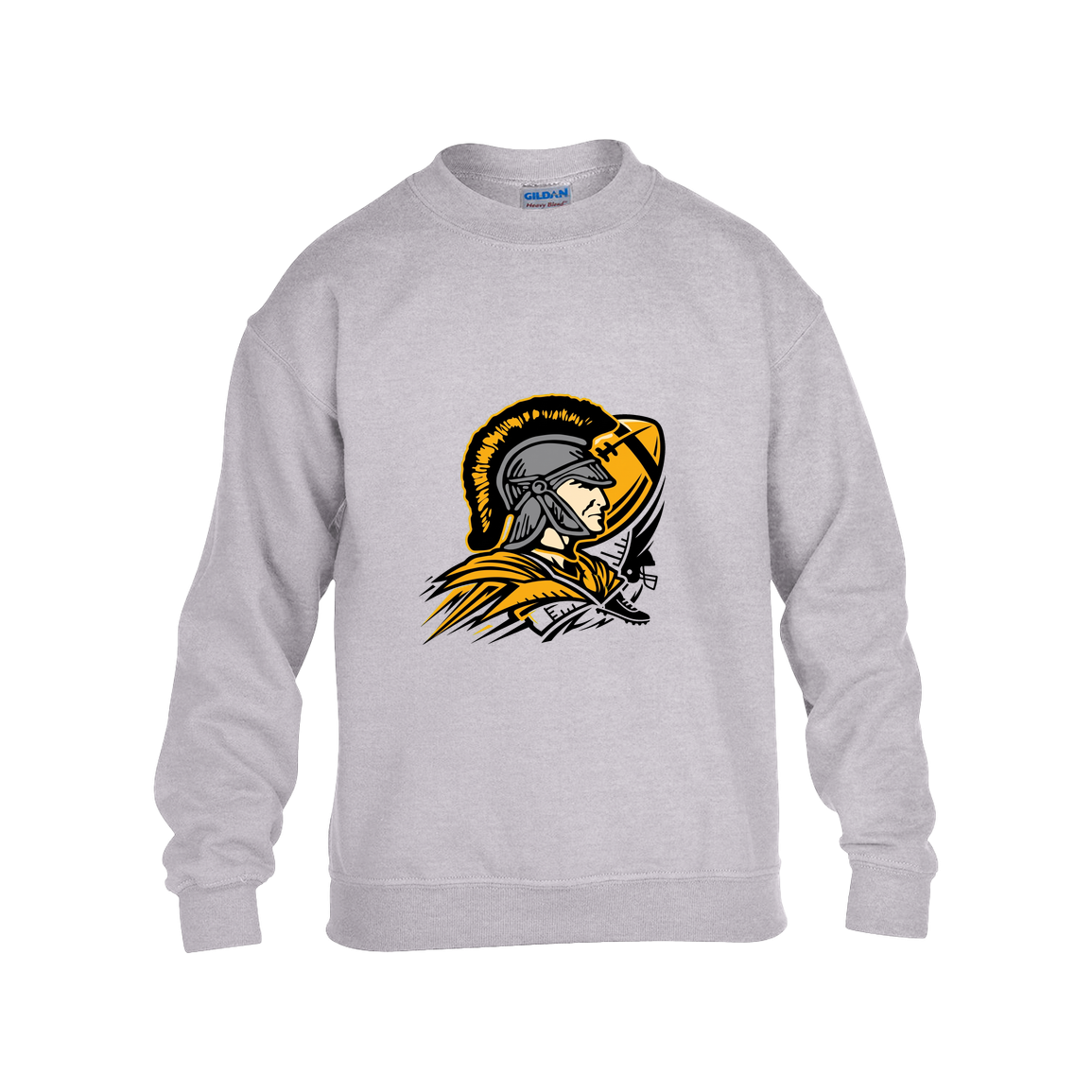 tc-trojans-football-graphic-v2-gildan-kids-heavy-blend-fleece-crew — Grey — Front — source sha256 41fdff1b55311e0b5fb27f4274cc93a4722d317f42872027e6fc3da428a3b537 — Color position 3