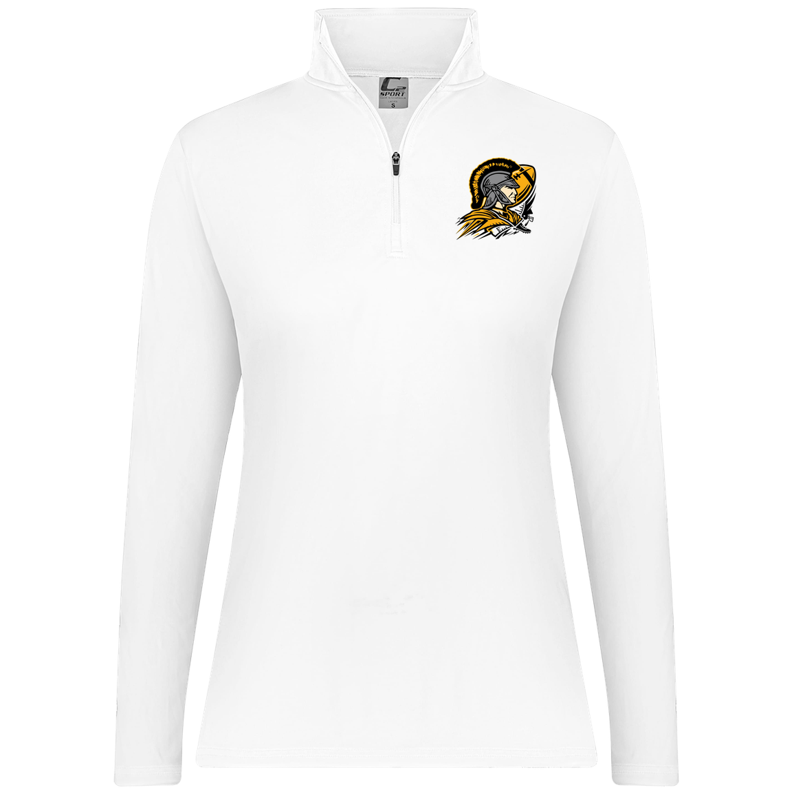 tc-trojans-football-graphic-v2-c2-womens-1-4-zip-pullover — White — Front — source sha256 425ed89849335936d04556a702541672ffb572ce6fc6196ee578b786d1c38193 — Color position 3