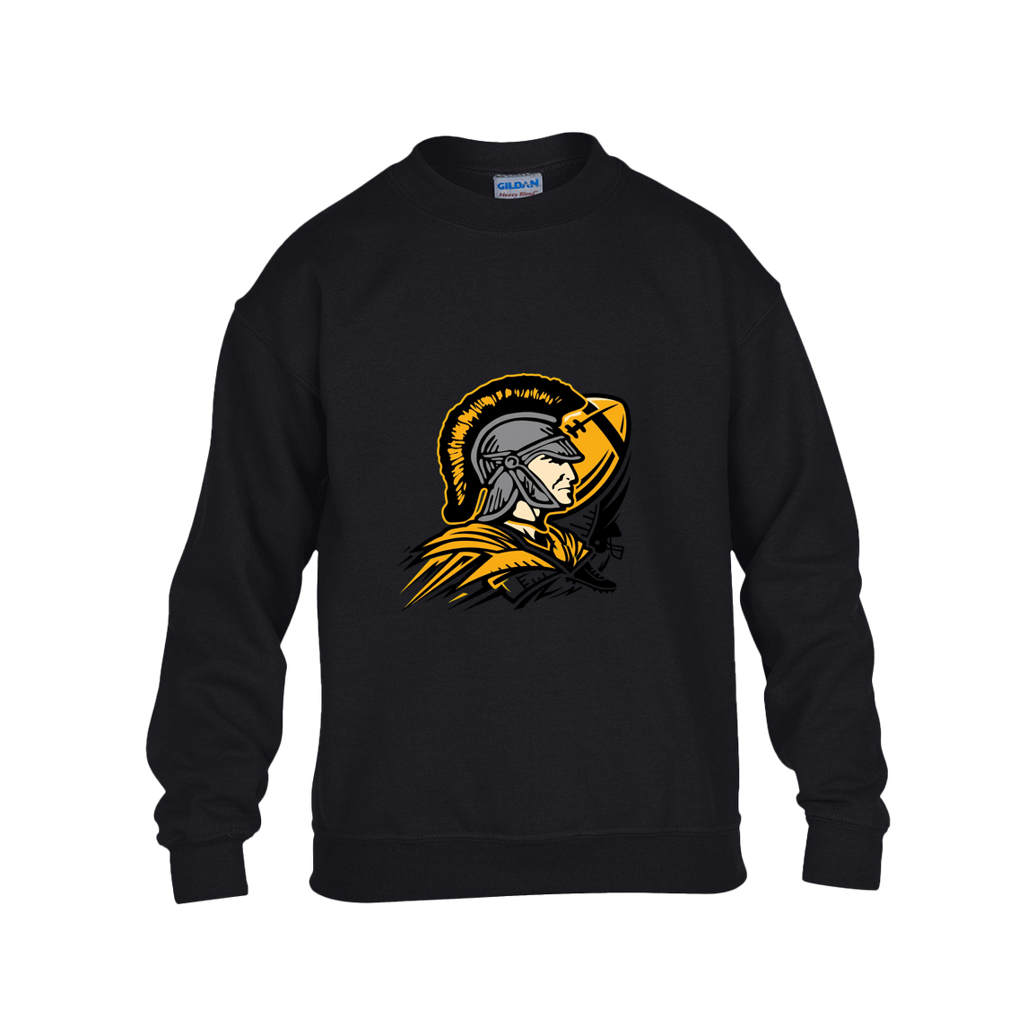 tc-trojans-football-graphic-v2-gildan-kids-heavy-blend-fleece-crew — Black — Front — source sha256 53d87976ffd28038f6f5020b722529a3d24b54cfa82005e907fe239b88fd4c03 — Color position 1