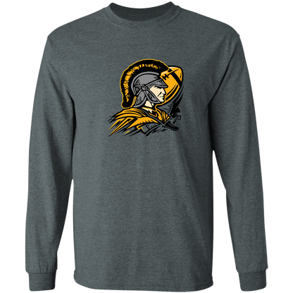 tc-trojans-football-graphic-v2-gildan-ls-t-shirt-5-3-oz — Dark Heather — Front — source sha256 55141d632a2e6398f147d2e2ef5e833e3377816b581c1a9aca81f638d29ffced — Color position 2