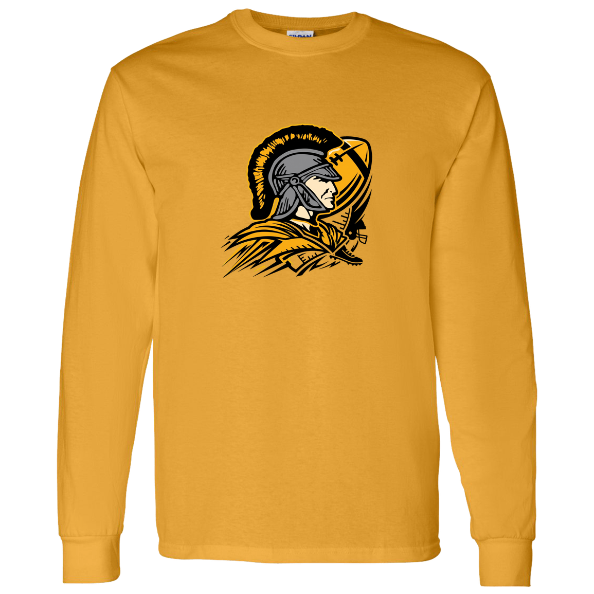 tc-trojans-football-graphic-v2-gildan-ls-t-shirt-5-3-oz — Gold — Front — source sha256 96e0d15ffe06e6529eebde61625bad3bacf4b69b5136e1708b08a351fee9bf09 — Color position 6