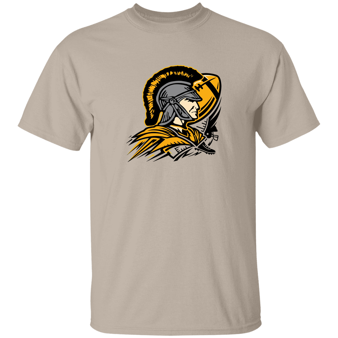 tc-trojans-football-graphic-v2-gildan-5-3-oz-t-shirt — Sand — Front — source sha256 c2d1b6dd53d64794872d2764e61ec8b5f553c7df9649a92b54b503b692f5fd32 — Color position 1