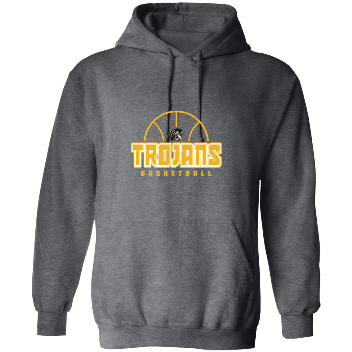 tc-trojans-hoop-horizon-gildan-pullover-hoodie — Dark Heather — Front — source sha256 234b2d2731f60a1cdd8a21dd9bc02cf79ac2e9e097d3b1e6482a117992704a40 — Color position 6