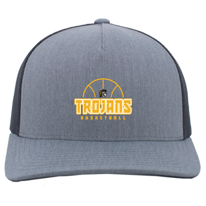 tc-trojans-hoop-horizon-pacific-headwear-5-panel-trucker-snapback-cap — Heather Grey/Light Charcoal — Front — source sha256 837603bb5b54f5ee71bd9bd150da7c573530e0b7043ba6a82de26299236d4c76 — Color position 2