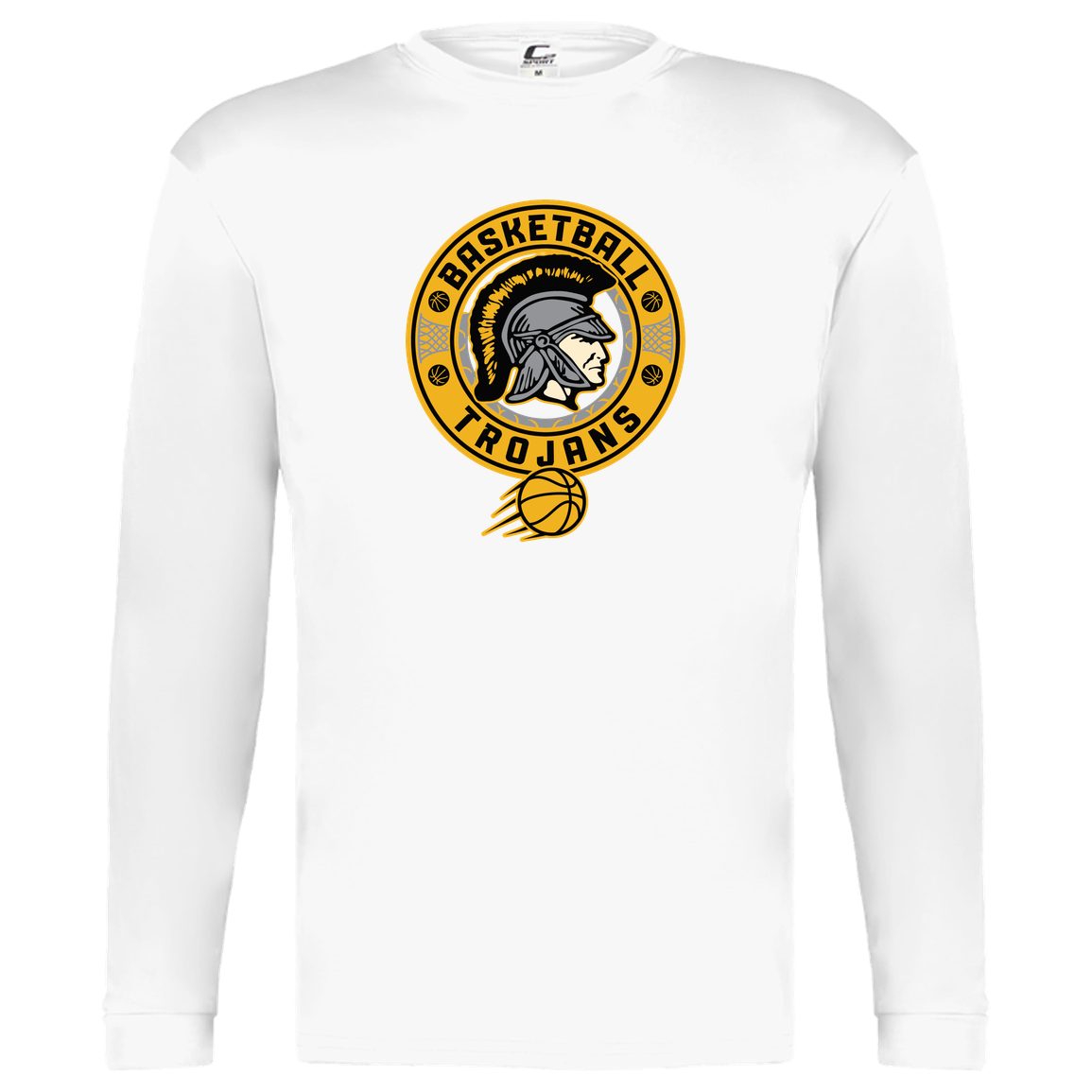 tc-trojans-retro-80s-90s-c2-kids-performance-long-sleeve-tee — White — Front — source sha256 35244c35cb2a1d561c2ba009477b389306261de6e42589f4d94e482d3c1b998f — Color position 4