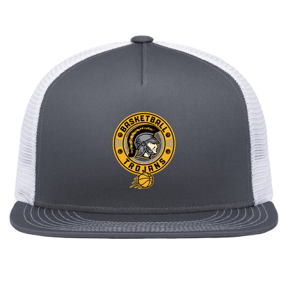 tc-trojans-retro-80s-90s-pacific-headwear-d-series-5-panel-trucker-snapback-cap — Graphite/White — Front — source sha256 3dd620bd7a5ab2321465913d3cf56d9e8dfbddd665f5f87a1eda52bbca5d6889 — Color position 4