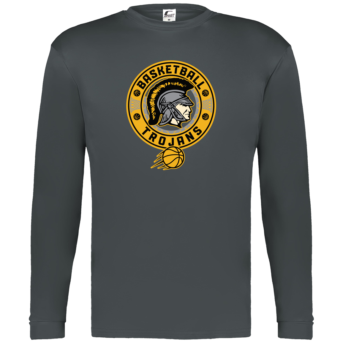 tc-trojans-retro-80s-90s-c2-mens-performance-long-sleeve-tee — Graphite — Front — source sha256 42dbc3922d96c677ace99bebf5b0ddb893ece424184d9865ee094ba25475bd7d — Color position 2