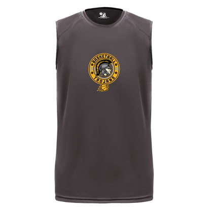 tc-trojans-retro-80s-90s-badger-b-core-sleeveless-performance-tee — Graphite — Front — source sha256 6fa16e31905f1013a992c66e1a2156f1781571abe03a707371a9d3f57030d06b — Color position 2