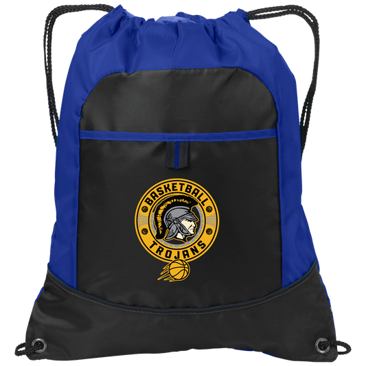 tc-trojans-retro-80s-90s-port-authority-pocket-cinch-pack — Black/Hyper Blue — Front — source sha256 82527595a1a7ce2762d3983882f170868f0ab7074cd448a997e4118304eb8233 — Color position 1