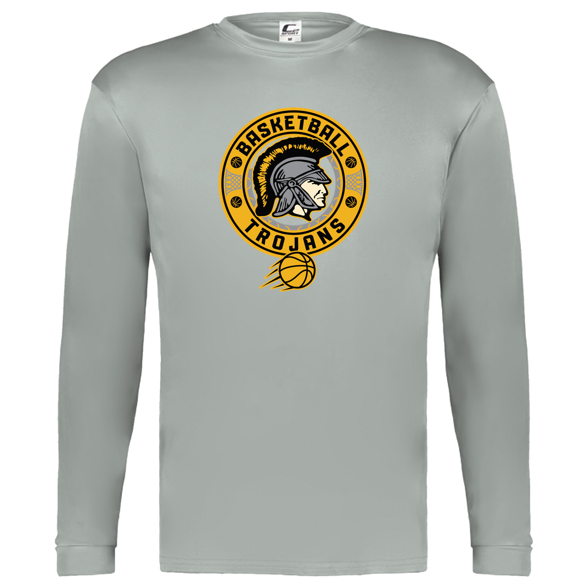 tc-trojans-retro-80s-90s-c2-kids-performance-long-sleeve-tee — Silver — Front — source sha256 8b061a0ec952bd441537a6ffaa58cbaac74f28c213996f819194c40b9b23eb49 — Color position 3