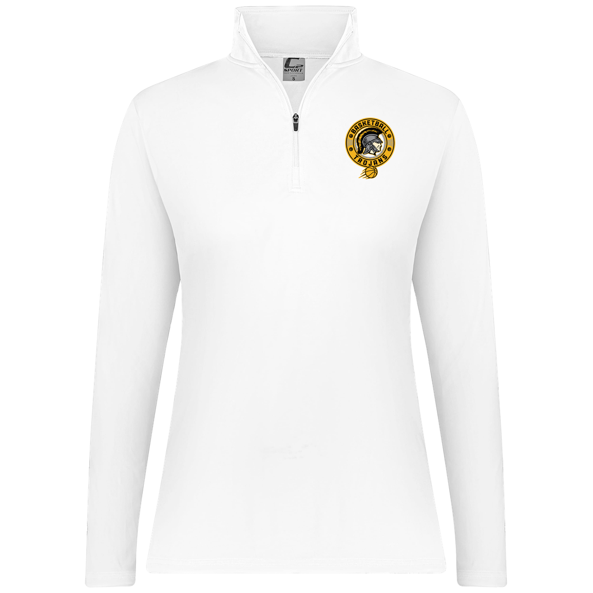 tc-trojans-retro-80s-90s-c2-womens-1-4-zip-pullover — White — Front — source sha256 90ea8e961edcea55b0105e4a59ba2414702a17bf3fc7356d9f2e896df7dfc7c0 — Color position 3