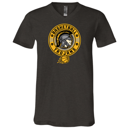 tc-trojans-retro-80s-90s-bella-canvas-unisex-jersey-ss-v-neck-t-shirt — Dark Grey Heather — Front — source sha256 a48297799c4f20869f5581a5b312ac9656bdfa2fcc2d026e5567811b67ee9588 — Color position 3