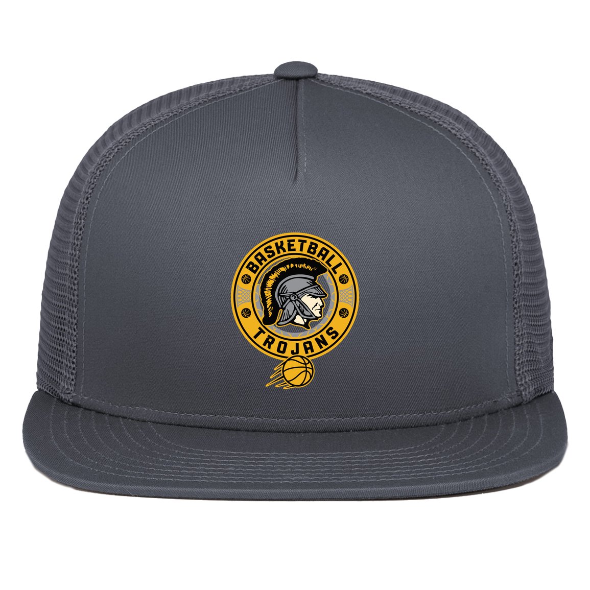 tc-trojans-retro-80s-90s-pacific-headwear-d-series-5-panel-trucker-snapback-cap — Graphite — Front — source sha256 bab09fc0f5659e15fdbb4236d5c21112d3b3c681fb81d21b8f9bf57701e5ff45 — Color position 3