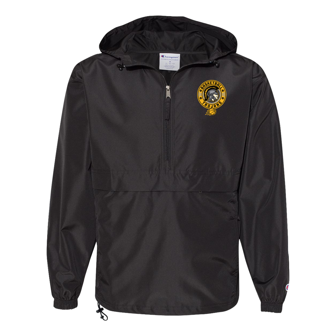 tc-trojans-retro-80s-90s-champion-unisex-packable-anorak-jacket — Black — Front — source sha256 bd7c2740add31f77053a9d9027918db41f7500d563ad56e0abb5949553465a42 — Color position 1
