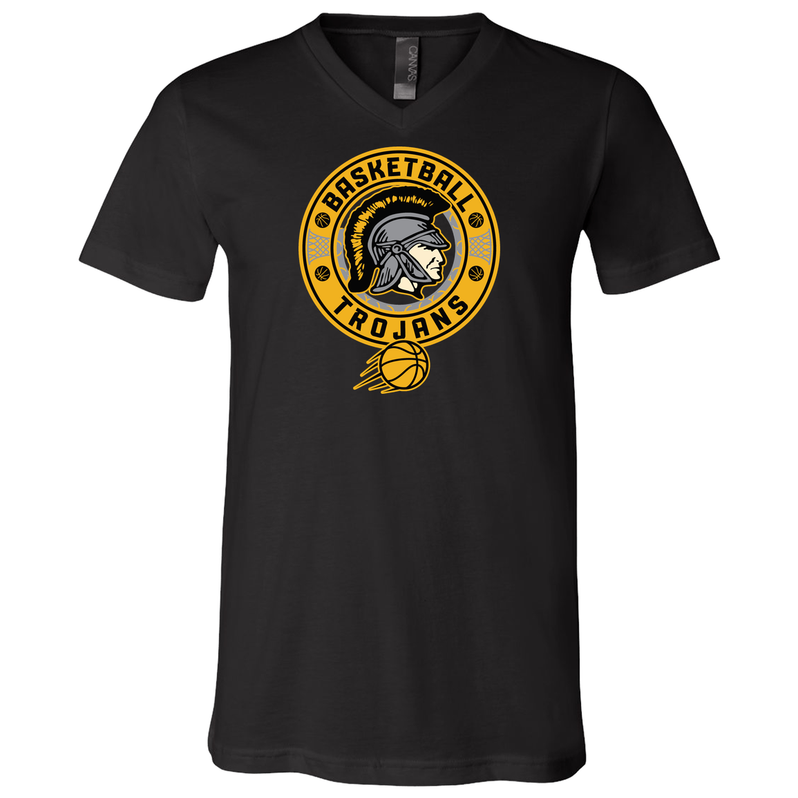 tc-trojans-retro-80s-90s-bella-canvas-unisex-jersey-ss-v-neck-t-shirt — Black — Front — source sha256 dc220b973aa28fa6c679e2a7096a9d3ca50d5ea34affedd048ede9a5701106bc — Color position 2