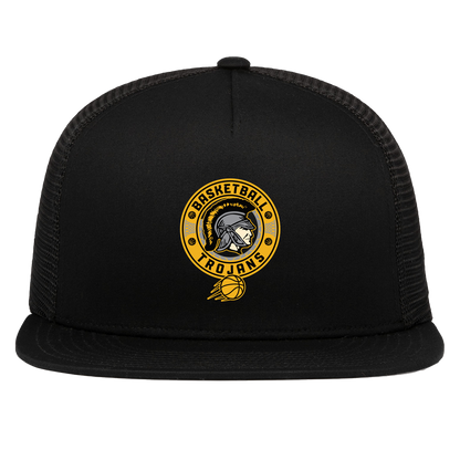 tc-trojans-retro-80s-90s-pacific-headwear-d-series-5-panel-trucker-snapback-cap — Black — Front — source sha256 e6b8bb42bf10b6fa1228f812e8ff505a11ada10633eb2a9e7c9137d2b33e7fbb — Color position 1