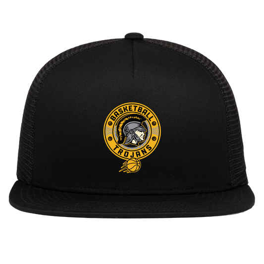 tc-trojans-retro-80s-90s-pacific-headwear-d-series-5-panel-trucker-snapback-cap — Black — Front — source sha256 e6b8bb42bf10b6fa1228f812e8ff505a11ada10633eb2a9e7c9137d2b33e7fbb — Color position 1