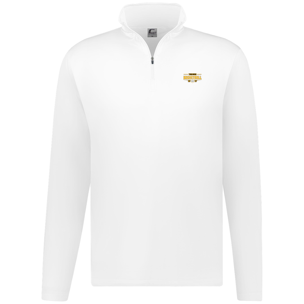 tc-trojans-season-arc-c2-mens-1-4-zip-pullover — White — Front — source sha256 1665af86f240332a460a560b70526543ba2428693a979228a11c5fb7e6b4d27c — Color position 3