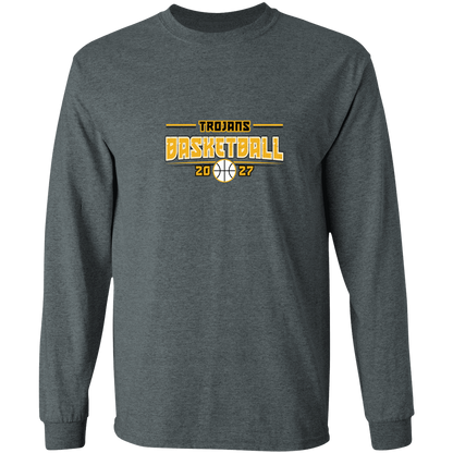tc-trojans-season-arc-gildan-ls-t-shirt-5-3-oz — Dark Heather — Front — source sha256 3167f74fb1920dbbf4a5b1525435ee9aa6db1949ce3ee34f6a4046fdf5b3b069 — Color position 2