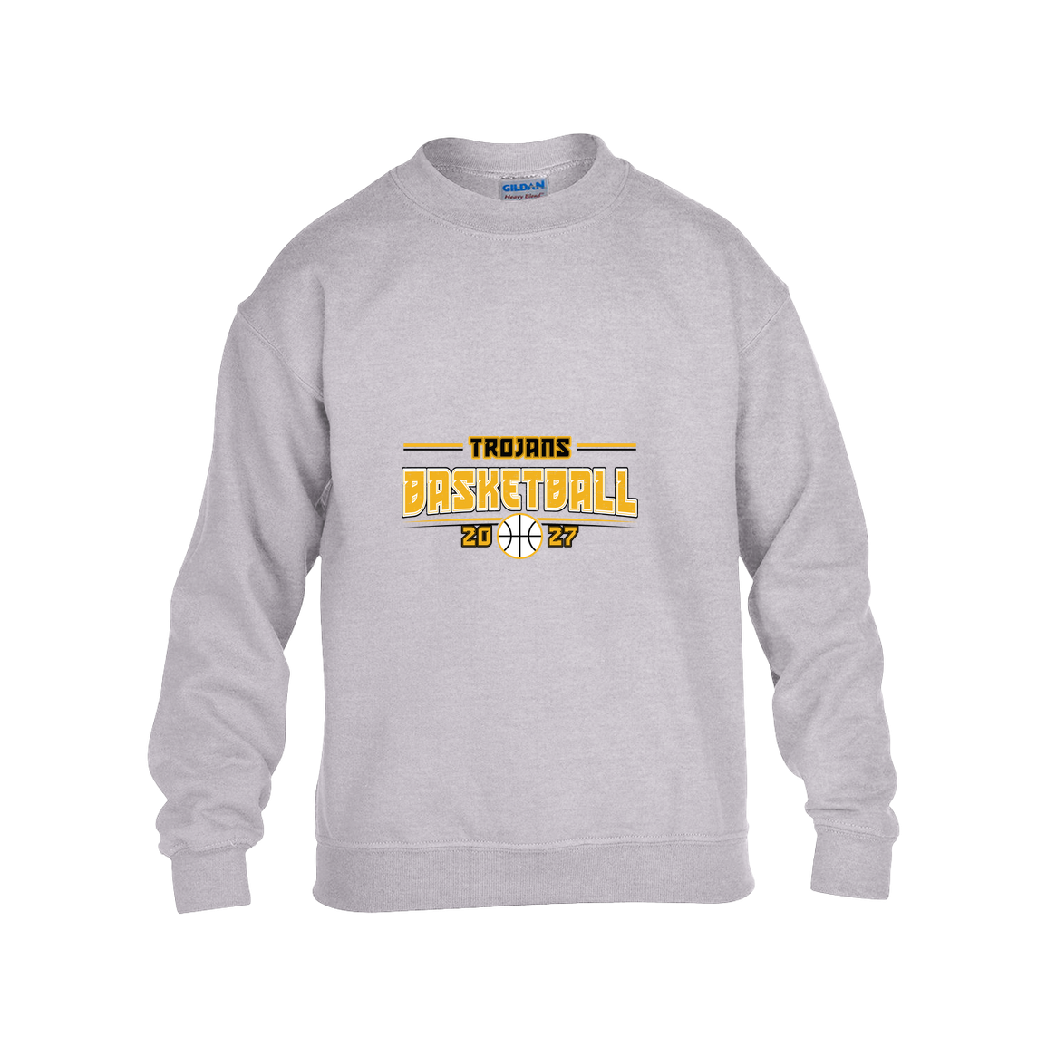 tc-trojans-season-arc-gildan-kids-heavy-blend-fleece-crew — Grey — Front — source sha256 4d5ee941e4f0dc41e8ca8b2deb8563527e1d455bd68ba7d5db3144bcafa90393 — Color position 3