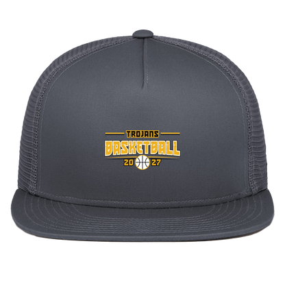 tc-trojans-season-arc-pacific-headwear-d-series-5-panel-trucker-snapback-cap — Graphite — Front — source sha256 bf35f3dd0993c8535b2790c5295d20821e391c73000c2269c1c7336076a743c2 — Color position 3