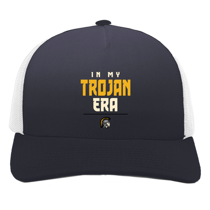tc-trojans-sport-era-stack-3600x4200-pacific-headwear-5-panel-trucker-snapback-cap — Navy/White — Front — source sha256 2dba7db9c468381aeaf7678c7a302a688831d711d4c5246e50f6b3b46fa80249 — Color position 1