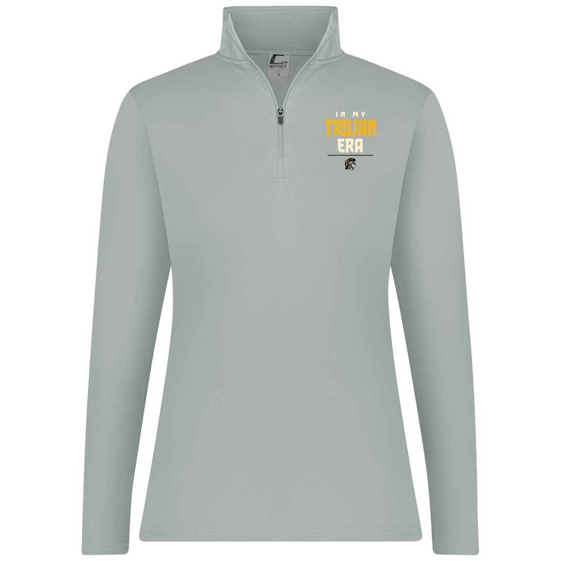 tc-trojans-sport-era-stack-3600x4200-c2-womens-1-4-zip-pullover — Silver — Front — source sha256 73fe32bee2713460db4f8e2a303d797345a790baa77ea99feb551646e3c8b859 — Color position 2