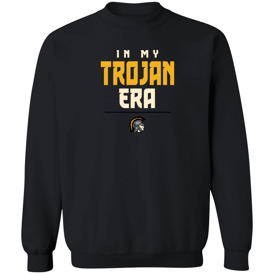 tc-trojans-sport-era-stack-3600x4200-gildan-crewneck-pullover-sweatshirt — Black — Front — source sha256 928a5df3103eb868696bad9589424b4149b90145081bc81186a7877b4795e50e — Color position 4
