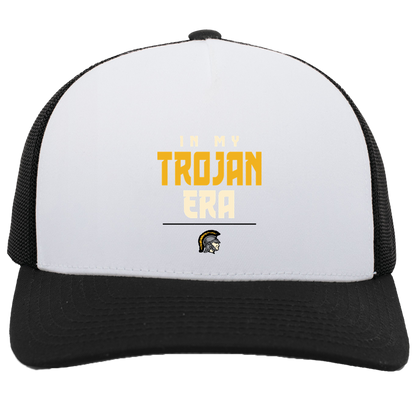tc-trojans-sport-era-stack-3600x4200-pacific-headwear-5-panel-trucker-snapback-cap — White/Black — Front — source sha256 bf508f5bdf30f6b674439be8be9a01b9a5844c5d5f77b2538d08fe5a730d08bc — Color position 4