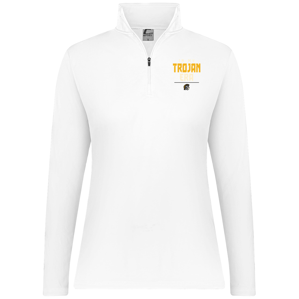 tc-trojans-sport-era-stack-3600x4200-c2-womens-1-4-zip-pullover — White — Front — source sha256 ce6ebcd479cb035c6bc535b3b7e6a62271514ddf167e5d09b601024008a4a969 — Color position 3