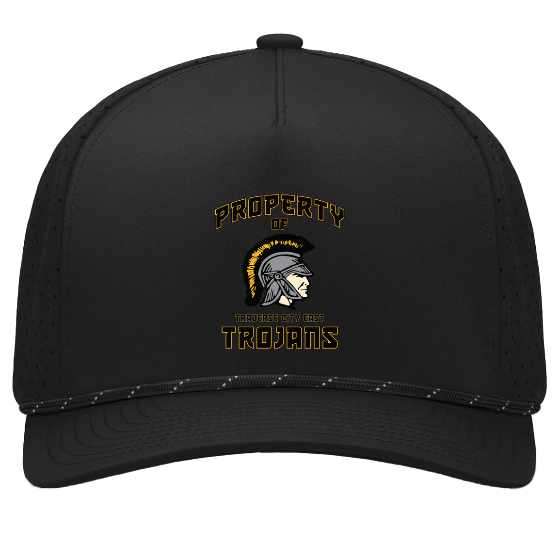 tc-trojans-sport-property-of-3600x4200-pacific-headwear-weekender-perforated-snapback-cap — Black/Black — Front — source sha256 3d97cdb34b37c9c5dd2b1864b0fc9ee5a17111f76873b56f9cef68a7eacdbf35 — Color position 1