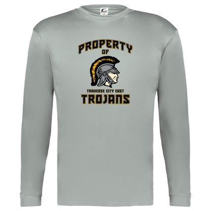 tc-trojans-sport-property-of-3600x4200-c2-kids-performance-long-sleeve-tee — Silver — Front — source sha256 58bed82ea7301ea51bcae150b593447fda060ab97a418c7e4266a69d3640b411 — Color position 3