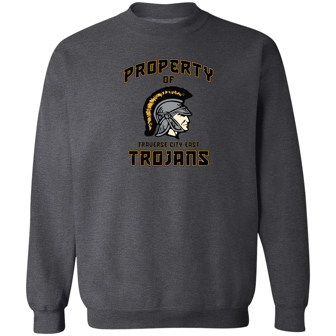 tc-trojans-sport-property-of-3600x4200-gildan-crewneck-pullover-sweatshirt — Dark Heather — Front — source sha256 f0ec0d9001e2cce7fc6ff8781f3cabf2d29cacff73bc3a510cc6a42d4ed21cf7 — Color position 6