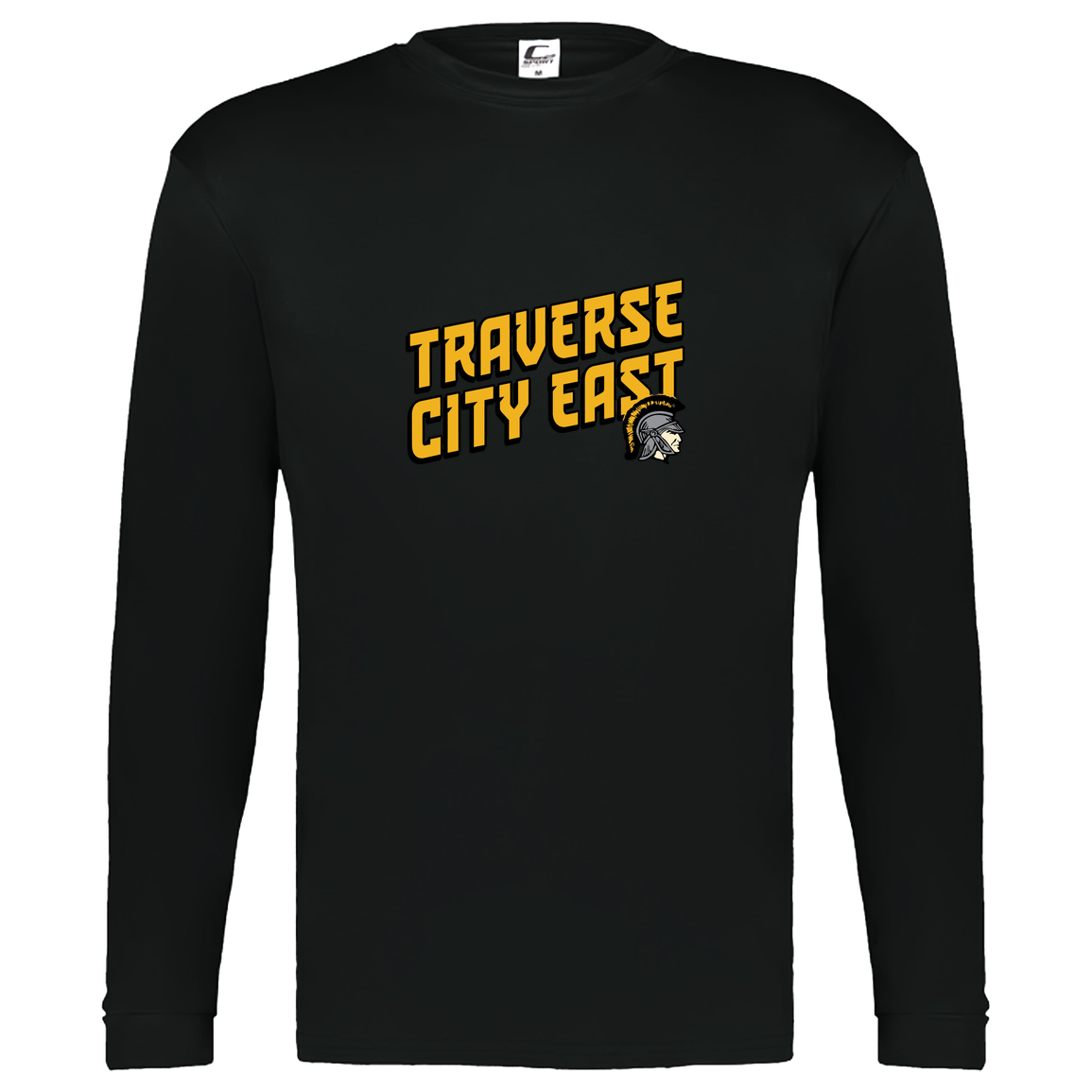 tc-trojans-sport-retro-script-3600x4200-c2-kids-performance-long-sleeve-tee — Black — Front — source sha256 3306ec3a98cf43d9da47fd45bde682734eece20709d82c0c9bbbbd119070a997 — Color position 1
