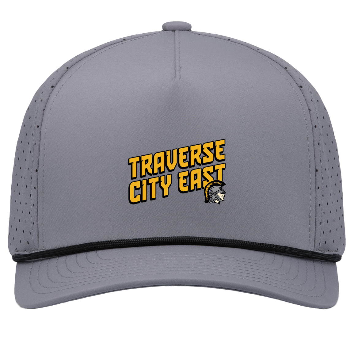tc-trojans-sport-retro-script-3600x4200-pacific-headwear-weekender-perforated-snapback-cap — Graphite/Black — Front — source sha256 634592a8cb5b0b370bca8f618ab2e5a5637d30a946ea1c713216bd911fe16c54 — Color position 3