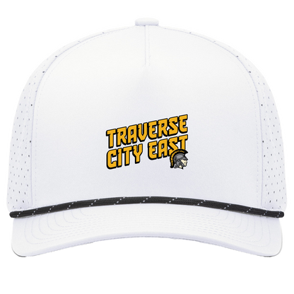 tc-trojans-sport-retro-script-3600x4200-pacific-headwear-weekender-perforated-snapback-cap — White/Black — Front — source sha256 dc1c19414f5ae63a9fa3e116095f6551ca2f7ed1f927751f6194d31b2fed3af5 — Color position 7