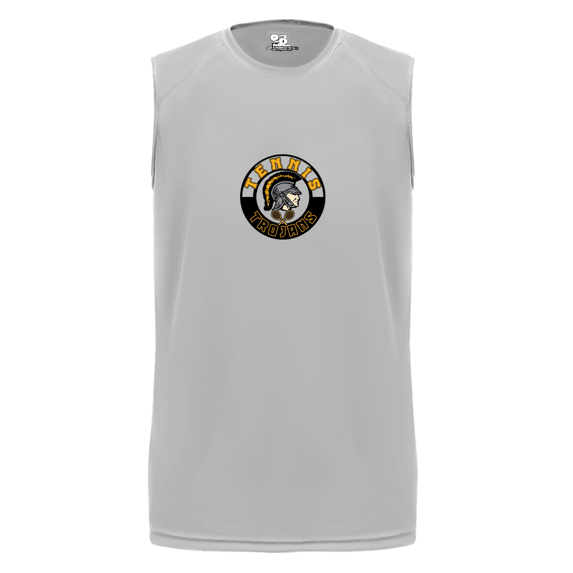 tc-trojans-tennis-crest-badger-b-core-sleeveless-performance-tee — Silver — Front — source sha256 3c6350bc1ec3c6a2090e840713e733b836cce96e65e8490c081ed311e7367ac1 — Color position 3