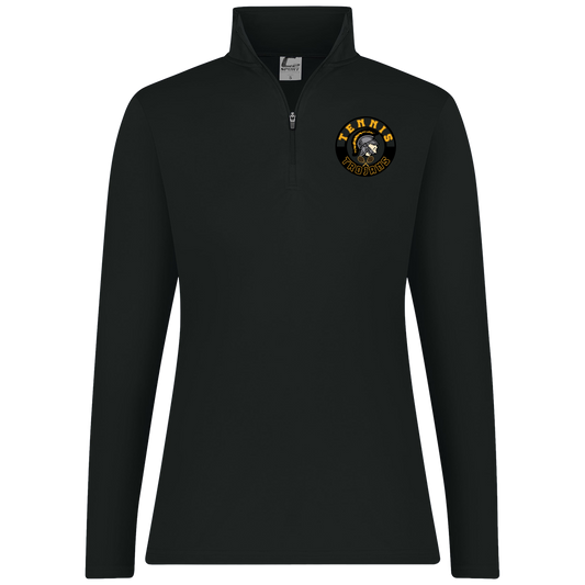 tc-trojans-tennis-crest-c2-womens-1-4-zip-pullover — Black — Front — source sha256 50cc07e7696d320c1fb629bc31f9a4d3398c53eb46292a7cb03771ee672f63ae — Color position 1