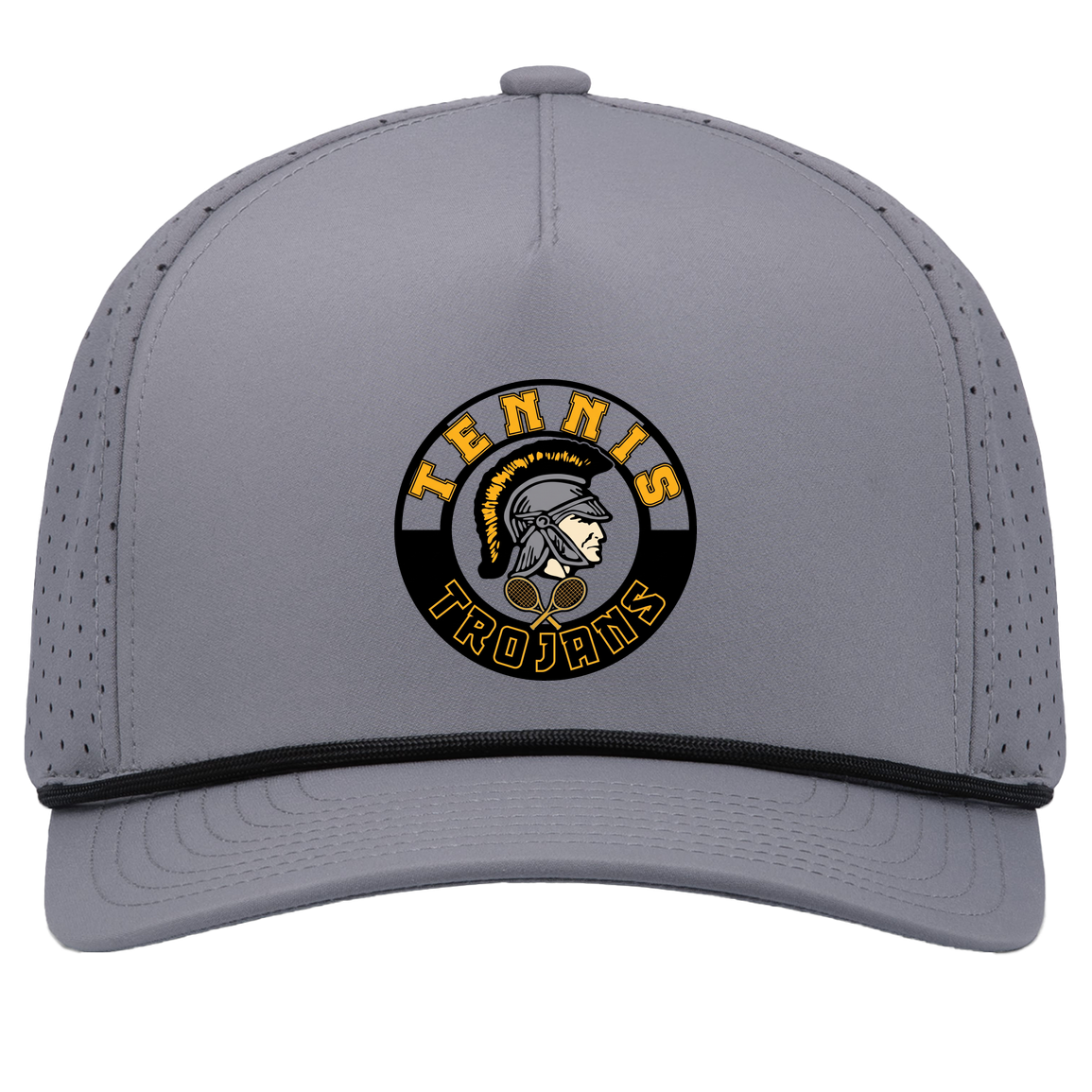 tc-trojans-tennis-crest-pacific-headwear-weekender-perforated-snapback-cap — Graphite/Black — Front — source sha256 559007f2d5513de925848b6878ef8f07e24a3b9cadb2289cec786bebe8981eb2 — Color position 3